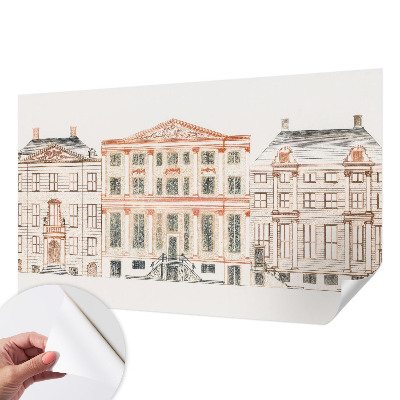 Zelfklevend fotobehang op maat met print van klassieke gebouwen