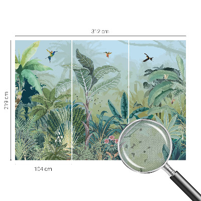 Foto behang voor de kinderkamer met een tropische natuurruit, geschikt voor kinderkamers