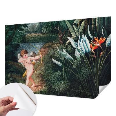 3D fotobehang met een schattige Cupido-print