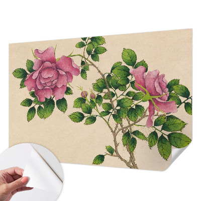 Fotobehang kinderkamer met een romantisch rozenmotief