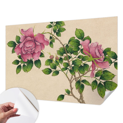Fotobehang kinderkamer met een romantisch rozenmotief