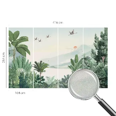 Fotobehang tienerkamer met een tropische oase als ontwerp