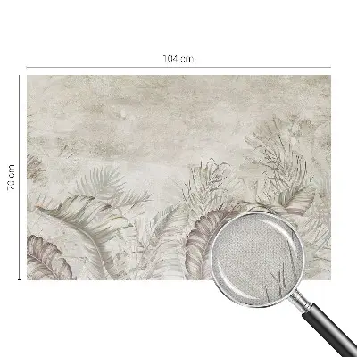 Foto behang voor de kinderkamer met decoratieve bladeren als patroon
