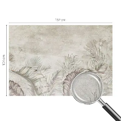 Foto behang voor de kinderkamer met decoratieve bladeren als patroon