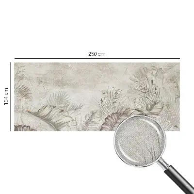Foto behang voor de kinderkamer met decoratieve bladeren als patroon
