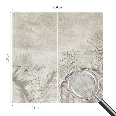 Foto behang voor de kinderkamer met decoratieve bladeren als patroon
