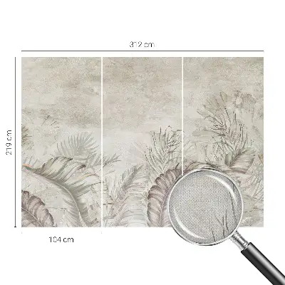 Foto behang voor de kinderkamer met decoratieve bladeren als patroon