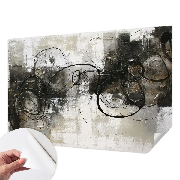3D fotobehang met een abstracte wervel in contrasterende kleuren