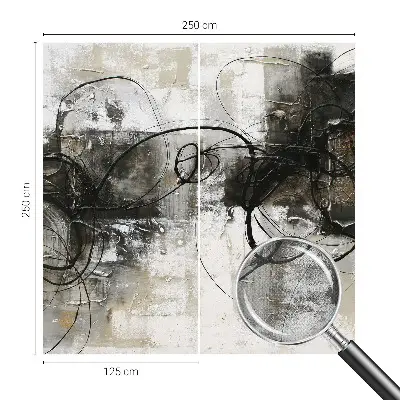 3D fotobehang met een abstracte wervel in contrasterende kleuren