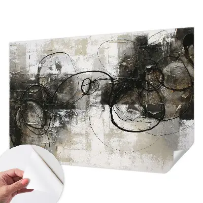 3D fotobehang met een abstracte wervel in contrasterende kleuren