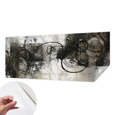 3D fotobehang met een abstracte wervel in contrasterende kleuren