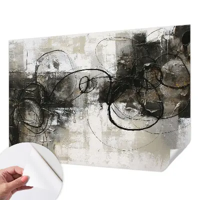 3D fotobehang met een abstracte wervel in contrasterende kleuren