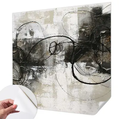 3D fotobehang met een abstracte wervel in contrasterende kleuren