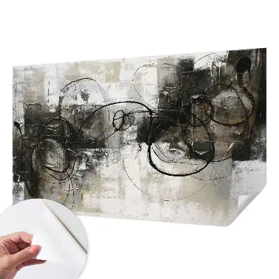3D fotobehang met een abstracte wervel in contrasterende kleuren