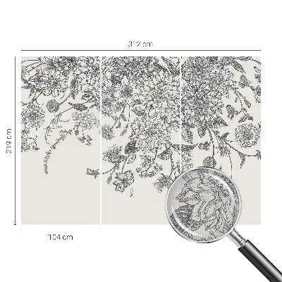Fotobehang kinderkamer met bloemenpatroon