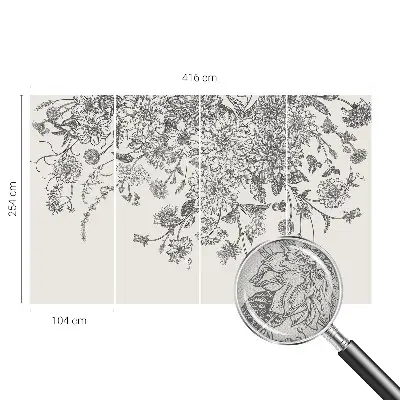 Fotobehang kinderkamer met bloemenpatroon