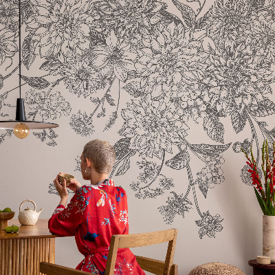 Fotobehang kinderkamer Bloemenpatroon