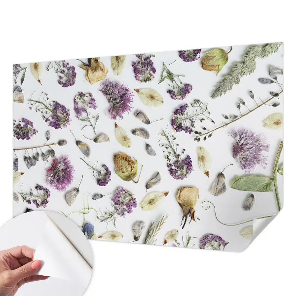 Fotobehang voor kinderkamer met een patroon van gedroogde bloemen