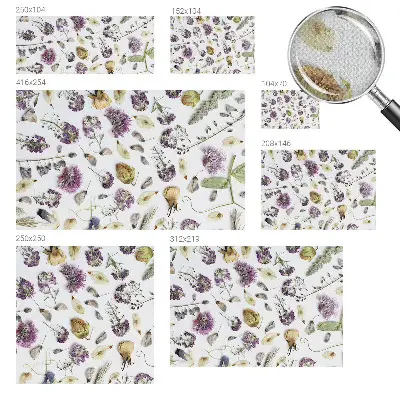 Fotobehang voor kinderkamer met een patroon van gedroogde bloemen