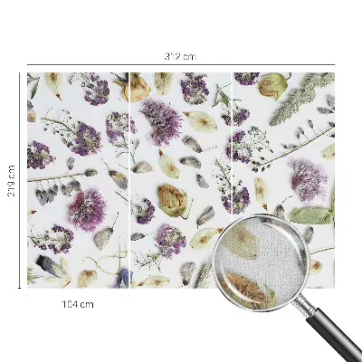 Fotobehang voor kinderkamer met een patroon van gedroogde bloemen