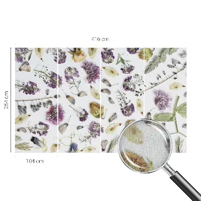 Fotobehang voor kinderkamer met een patroon van gedroogde bloemen