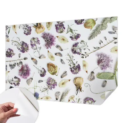 Fotobehang voor kinderkamer met een patroon van gedroogde bloemen