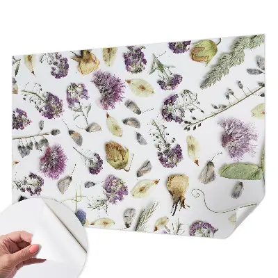 Fotobehang voor kinderkamer met een patroon van gedroogde bloemen