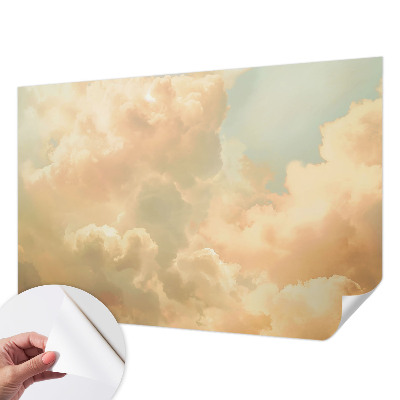 Fotobehang babykamer met etherische wolken als zacht patroon