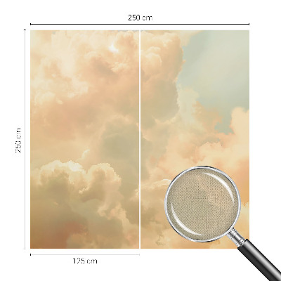 Fotobehang babykamer met etherische wolken als zacht patroon