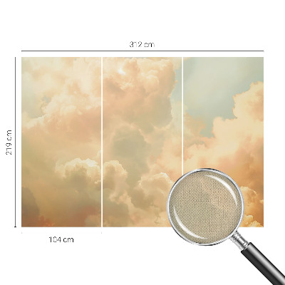 Fotobehang babykamer met etherische wolken als zacht patroon