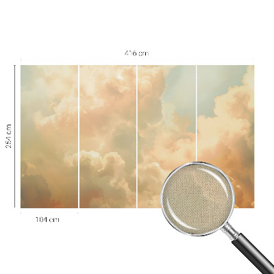 Fotobehang babykamer met etherische wolken als zacht patroon