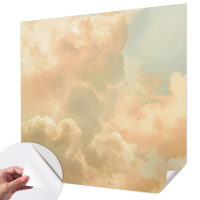 Fotobehang babykamer met etherische wolken als zacht patroon