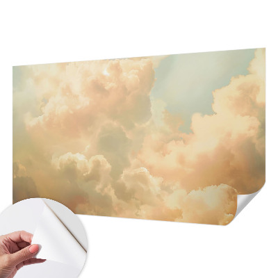 Fotobehang babykamer met etherische wolken als zacht patroon