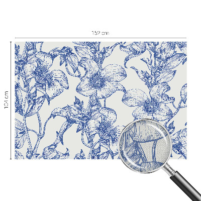 Zelfklevend fotobehang op maat met bloemtakken als patroon