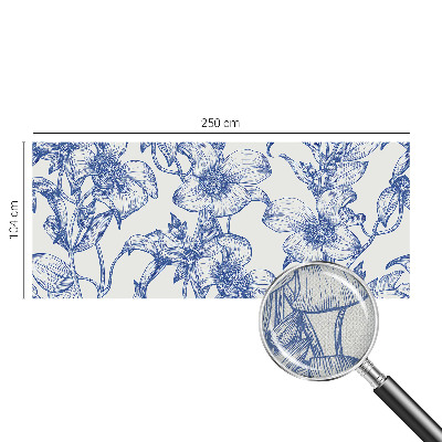 Zelfklevend fotobehang op maat met bloemtakken als patroon