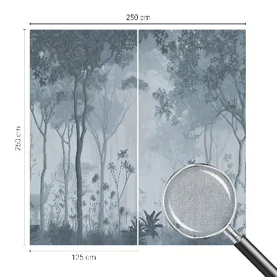 Foto behang voor de keuken met een mystiek bosmotief