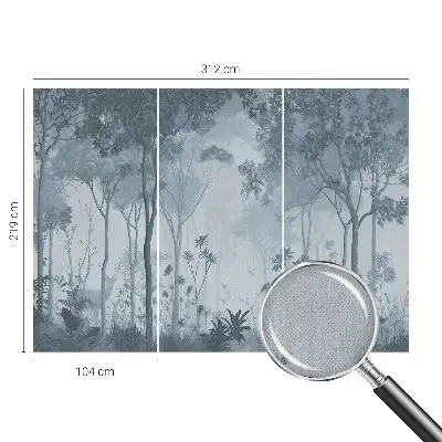 Foto behang voor de keuken met een mystiek bosmotief
