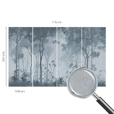 Foto behang voor de keuken met een mystiek bosmotief