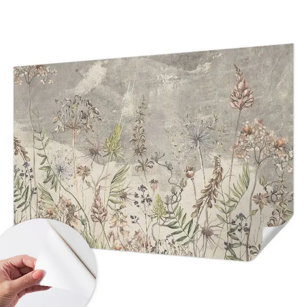 Fotobehang zelfklevend met een patroon van wilde planten