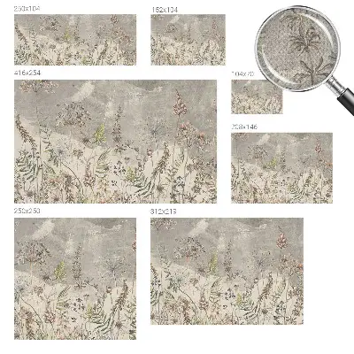 Fotobehang zelfklevend met een patroon van wilde planten