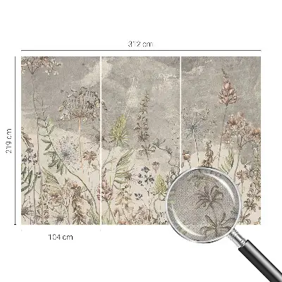 Fotobehang zelfklevend met een patroon van wilde planten