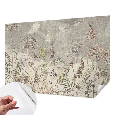 Fotobehang zelfklevend met een patroon van wilde planten