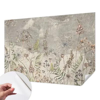 Fotobehang zelfklevend met een patroon van wilde planten