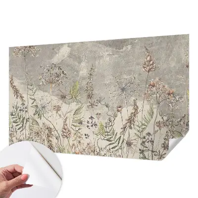 Fotobehang zelfklevend met een patroon van wilde planten