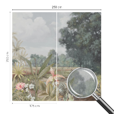 Fotobehang babykamer met een exotisch landschap