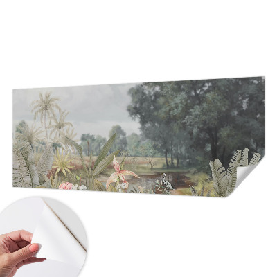 Fotobehang babykamer met een exotisch landschap
