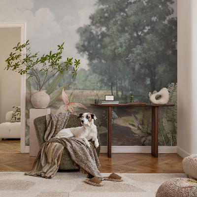 Fotobehang babykamer Exotisch landschap