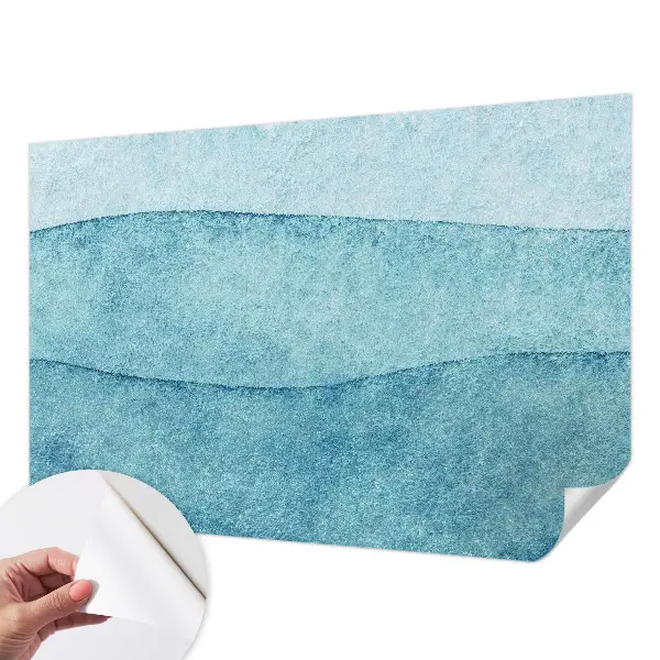 Fotobehang zelfklevend met een patroon van blauwe golven