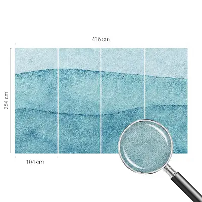Fotobehang zelfklevend met een patroon van blauwe golven