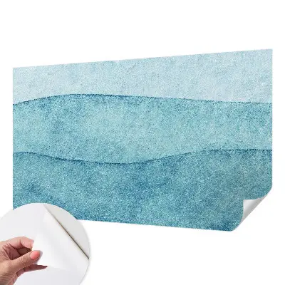 Fotobehang zelfklevend met een patroon van blauwe golven